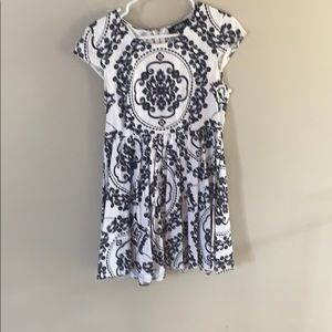 Floral dress, pleated flare, navy flowers